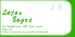 lajos bogre business card